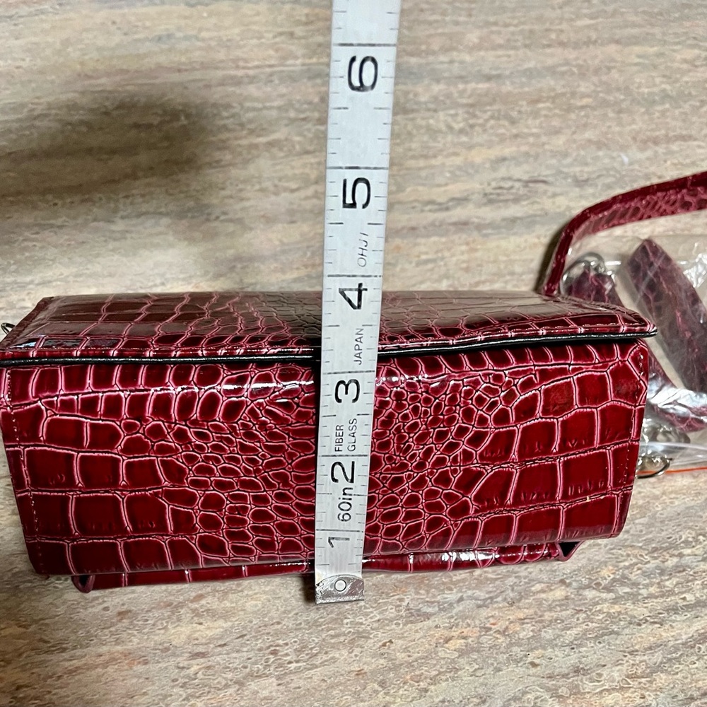 NWOT Just Solutions Eye Pockit burgundy Croco convertible clutch bag - Picture 13 of 15